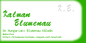 kalman blumenau business card